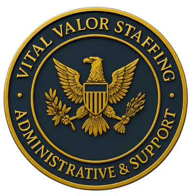 Seal of Vital Valor Staffing featuring an eagle emblem